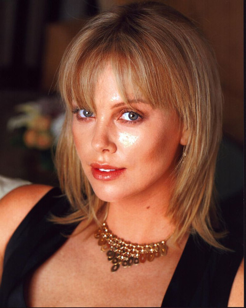 Charlize Theron Headshot In Black Sleeveless Top Photo Print