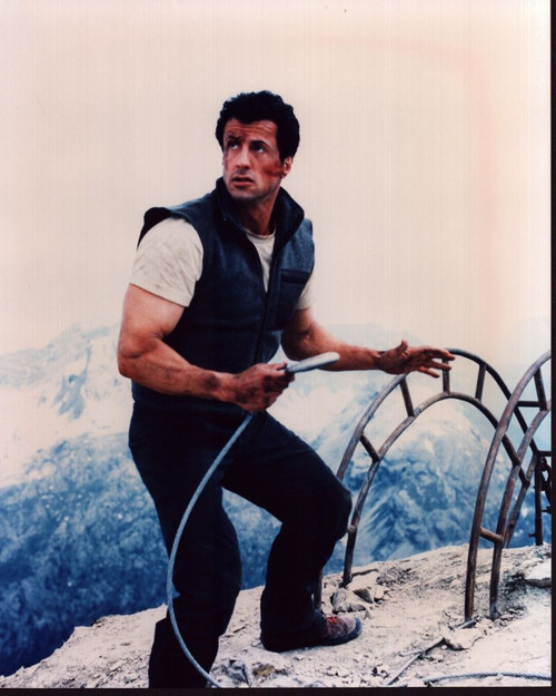 Sylvester Stallone Holding Wire In Cliffhanger Photo Print