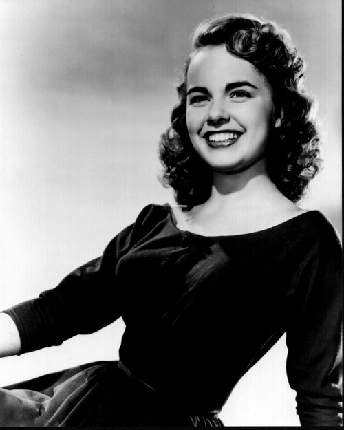 Terry Moore Smiling In Long Sleeve Dress Black And White Photo Print