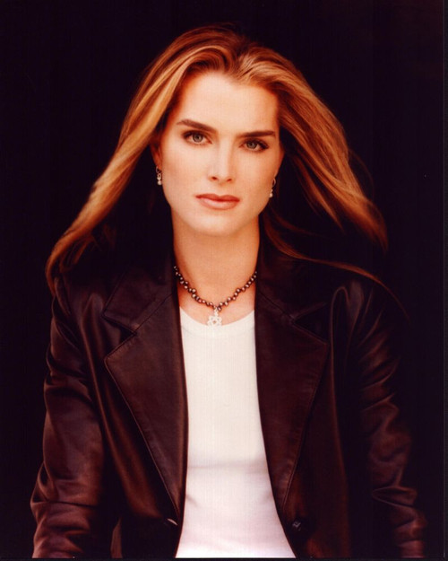 Brooke Shields In Leather Jacket And White Top Photo Print