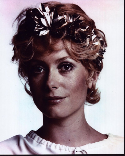 Catherine Deneuve Headshot With Silver Headband Photo Print
