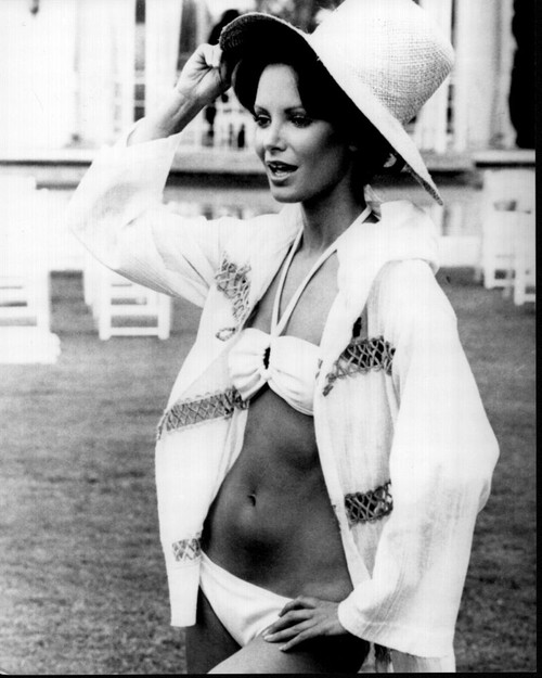 Jaclyn Smith In Bikini With Cover Black And White Photo Print