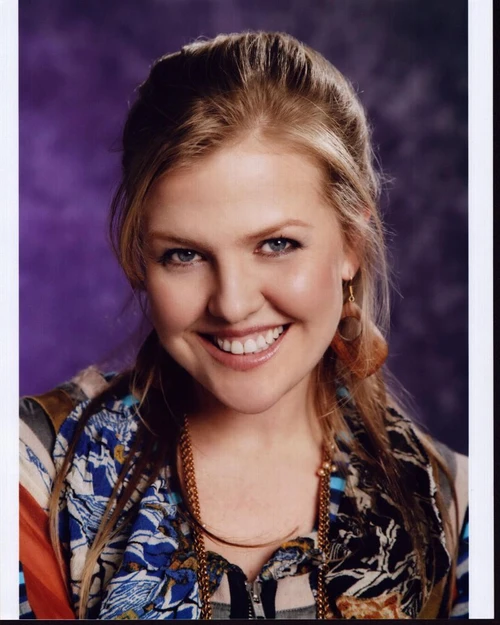 Ashley Jensen Headshot In Multi Colored Top Photo Print