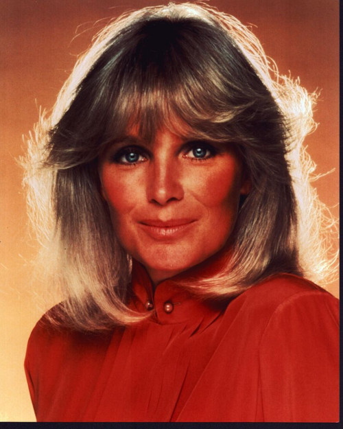 Linda Evans Head Shot In Red Top Photo Print