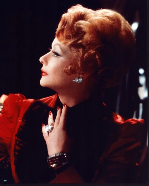 Lucille Ball Headshot In Red Looking To Side Photo Print