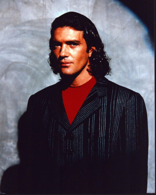 Antonio Banderas In Striped Blazer And Red Top Photo Print