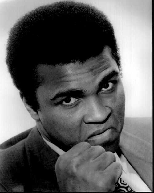 Muhammad Ali In Suit With Fist Up Black And White Photo Print