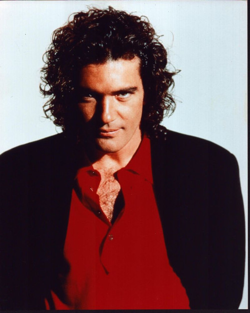 Antonio Banderas In Black Blazer With Red Shirt Photo Print