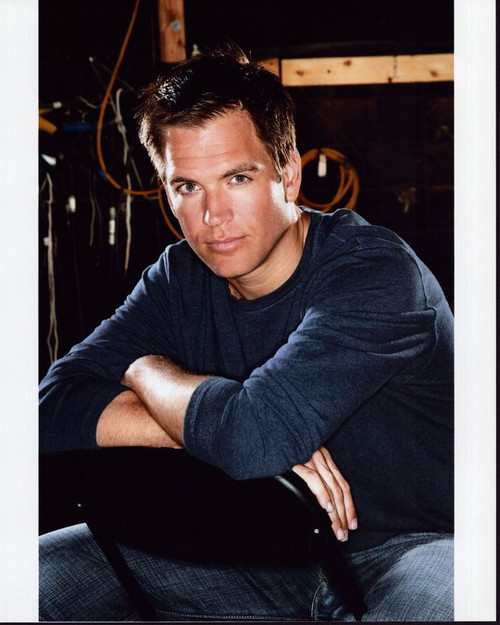 Michael Weatherly Sitting Backwards On Chair Photo Print
