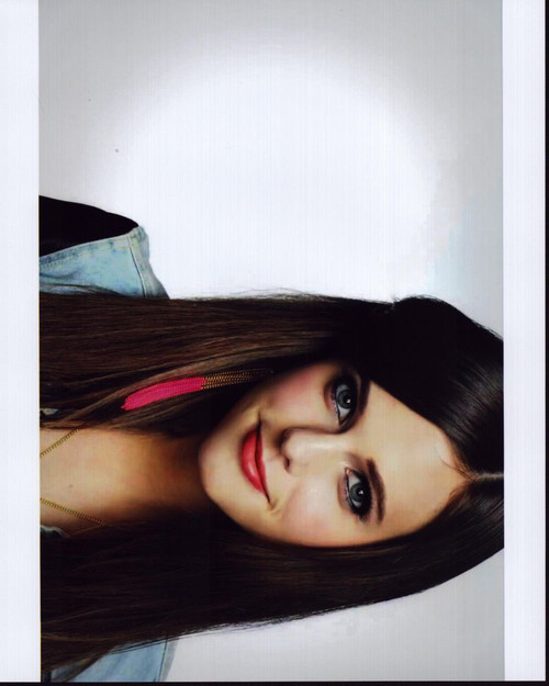 Tiffany Alvord Headshot Close Up In Denim Top Photo Print