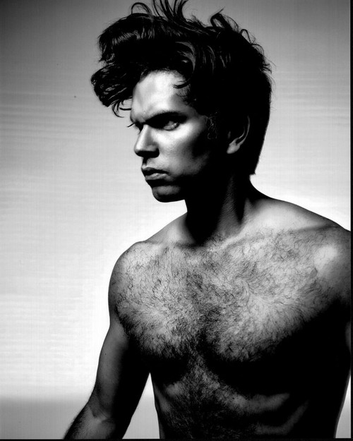 Nick Holmes Shirtless Headshot Black And White Photo Print