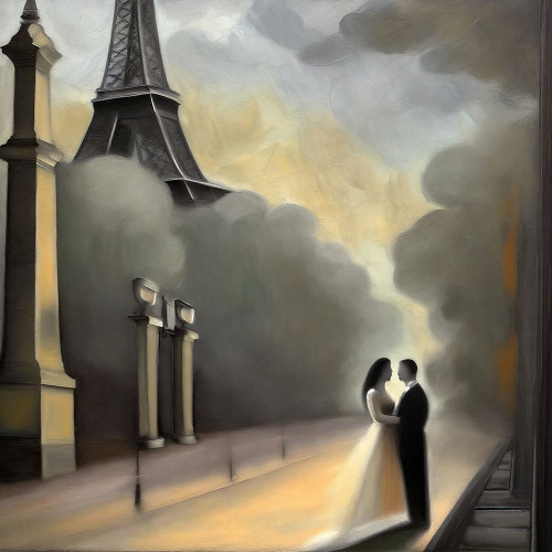 Romance In Paris II Poster Print - Ronald Bolokofsky