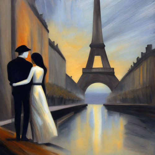 Romance In Paris III Poster Print - Ronald Bolokofsky