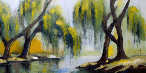 Weeping Willows III Poster Print - Ronald Bolokofsky