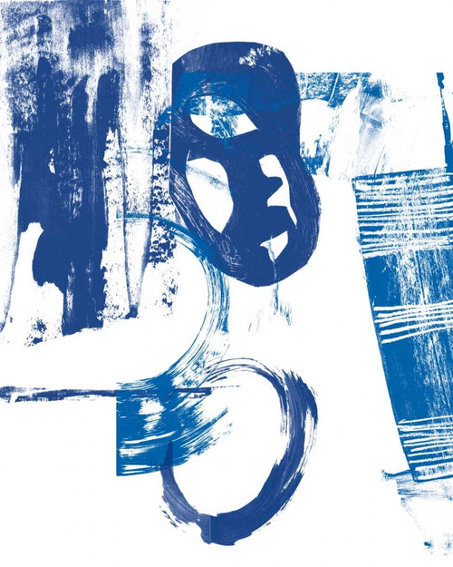 Blue Scribbles II Poster Print - Studio Vision