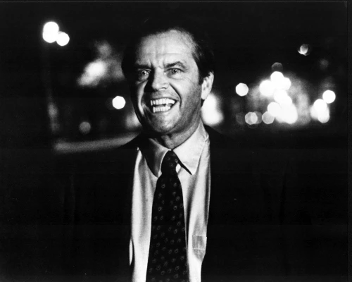 Jack Nicholson Standing In Street In Wolf Black And White Photo Print
