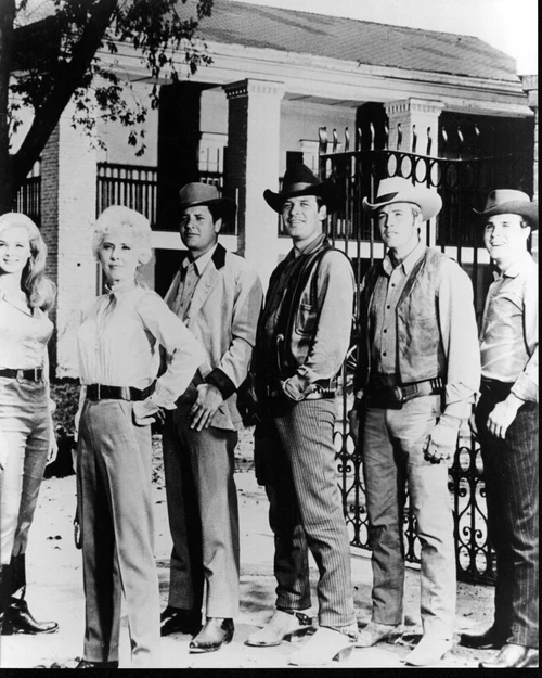The Big Valley Cast Group Shot Black And White Photo Print