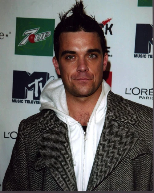 Robbie Williams In Coat And Hoodie Photo Print
