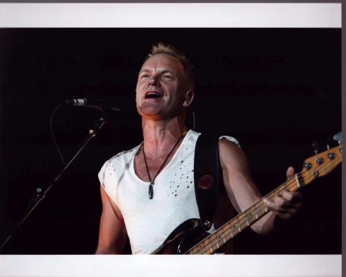 Sting Singing On Stage In White Top Photo Print