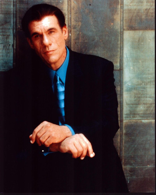 Robert Davi Against Wall In Suit With Blue Shirt Photo Print