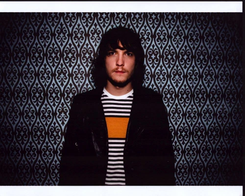 Scott Michael Foster In Striped Shirt And Leather Jacket Photo Print