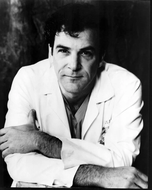 Mandy Patinkin With Arms Crossed In White Jacket Black And White Photo Print