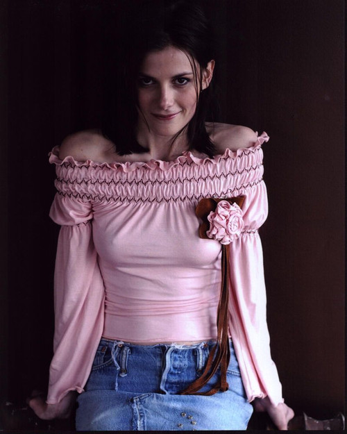 Louise Brealey In Off Shoulder Pink Ruffle Top Photo Print