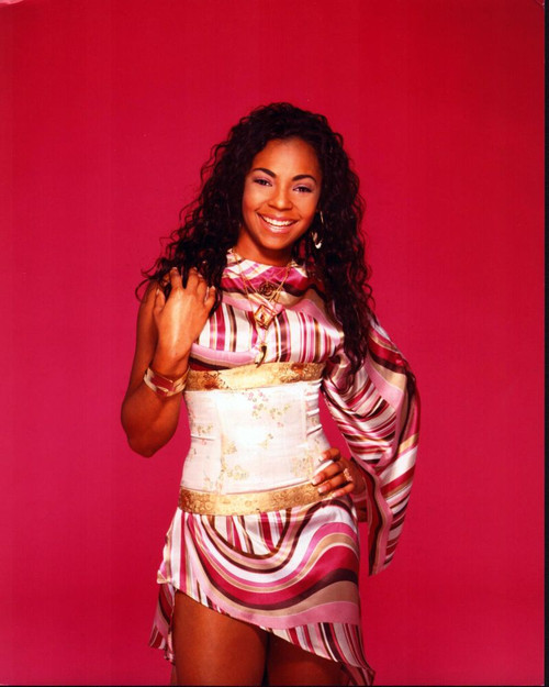 Ashanti In Pink Swirl Scarf Dress Photo Print