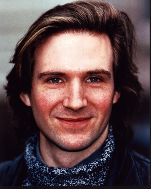 Ralph Fiennes Headshot In Gray Turtleneck And Black Leather Jacket Photo Print