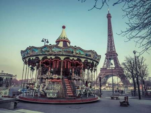 Carousel with the Eiffel tower in the background Poster Print by  Assaf Frank  (9 x 12) - Item # PDXAF20120313087EditLARGE