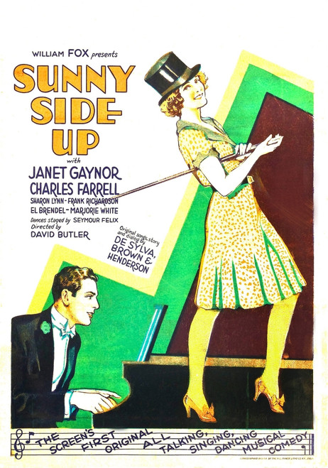Sunnyside Up From Left: Charles Farrell Janet Gaynor On Window Card 1929 Tm And Copyright ??20Th Century Fox Film Corp. All Rights Reserved./Courtesy Everett Collection Movie Poster Masterprint - Item # VAREVCMMDSUSIFE001H