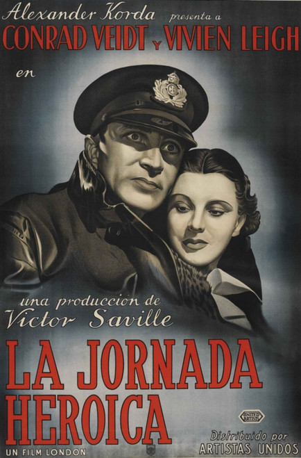 Dark Journey L-R: Conrad Veidt Vivien Leigh On Argentinian Poster Art 1937 Movie Poster Masterprint - Item # VAREVCMCDDAJOEC001H
