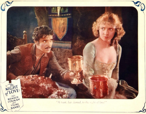 The Night Of Love L-R: Ronald Colman Vilma Banky On Lobbycard 1927. Movie Poster Masterprint - Item # VAREVCMCDNIOFEC045H
