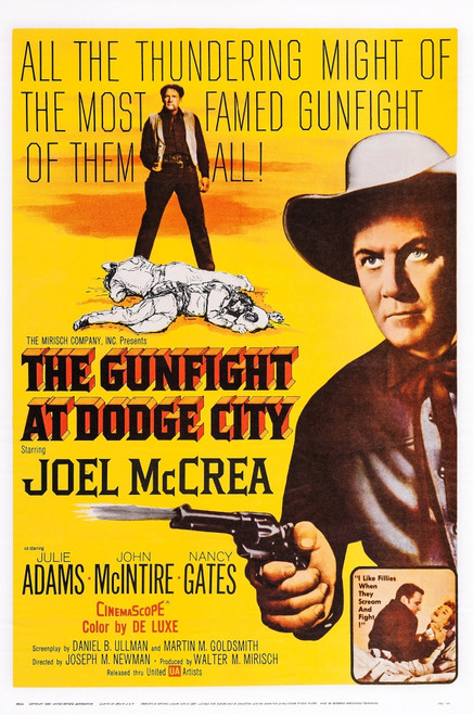 The Gunfight At Dodge City Us Poster Art Joel Mccrea 1959. Movie Poster Masterprint - Item # VAREVCMMDGUATEC003H