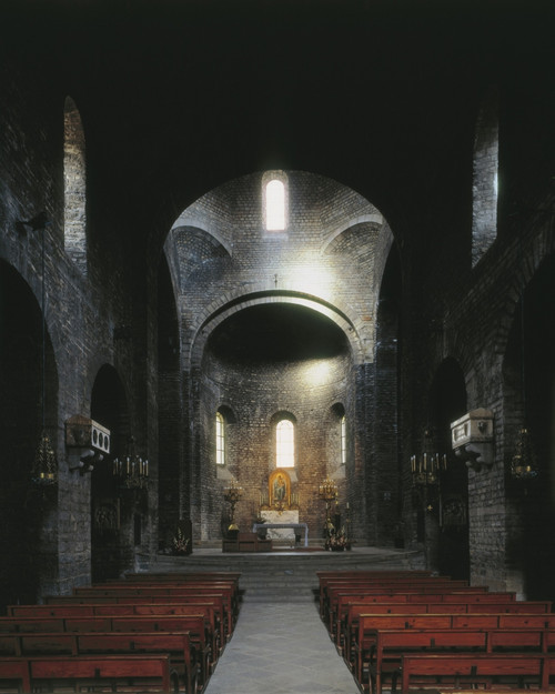 Spain. Ripoll. Monastery Of Santa Mar?_a De Ripoll. Central Nave And Altar. Romanesque Art. Architecture. ?? Aisa/Everett Collection Poster Print - Item # VAREVCFINA055AH273H