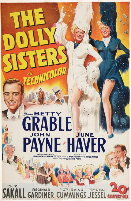 The Dolly Sisters Us Poster Art John Payne Betty Grable June Haver 1945. Tm And Copyright ??20Th Century Fox Film Corp. All Rights Reserved. Movie Poster Masterprint - Item # VAREVCMSDDOSIFE003H