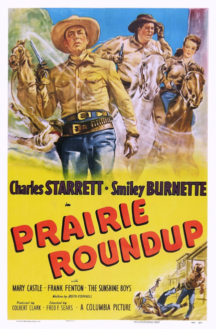 Prairie Roundup Us Poster Art Top From Left: Charles Starrett Smiley Burnette Mary Castle 1951 Movie Poster Masterprint - Item # VAREVCMCDPRROEC017H