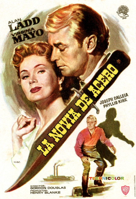 The Iron Mistress From Left Top: Virginia Mayo Alan Ladd; Bottom: Alan Ladd 1952 Movie Poster Masterprint - Item # VAREVCMCDIRMIEC001H