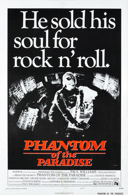 Films By Brianphantom Of The Paradise Us Poster William Finley 1974. Tm And Copyright ?? 20Th Century Fox Film Corp. All Rights Reserved./Courtesy Everett Collection Movie Poster Masterprint - Item # VAREVCMCDPHOFEC153H
