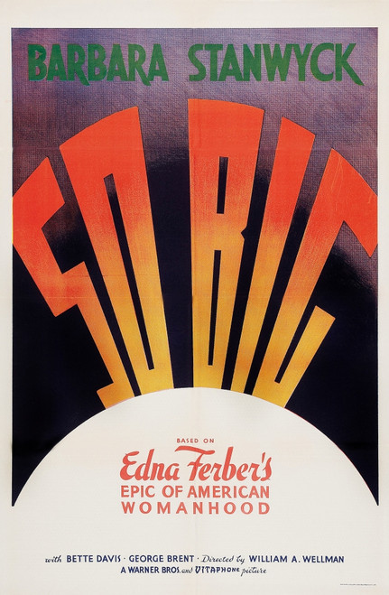 So Big! Us Poster Art 1932 Movie Poster Masterprint - Item # VAREVCMCDSOBIEC003H