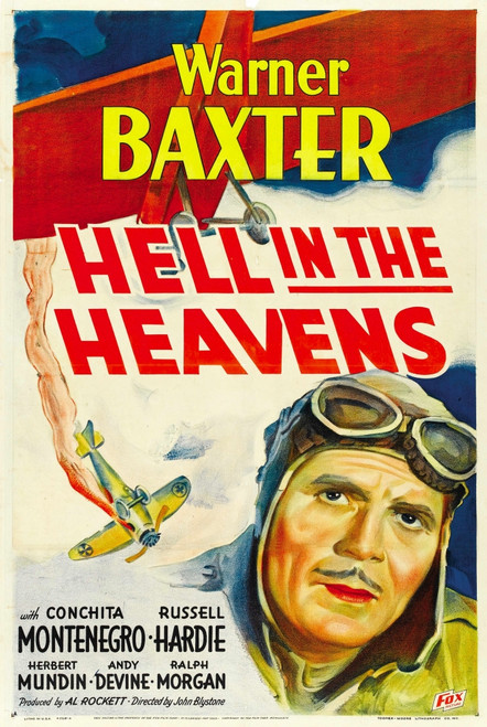 Hell In The Heavens Warner Baxter 1934 Tm And Copyright ??20Th Century Fox Film Corp. All Rights Reserved./Courtesy Everett Collection Movie Poster Masterprint - Item # VAREVCMCDHEINFE001H Hell In The Heavens Warner Baxter 1934 Tm And Copyright ??20Th Century Fox Film Corp. All Rights Reserved./Courtesy Everett Collection Movie Poster Masterprint - Item # VAREVCMCDHEINFE001H