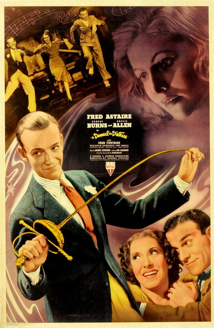 A Damsel In Distress Top Left From Left: Fred Astaire Gracie Allen George Burns Top Right: Joan Fontaine Bottom From Left: Fred Astaire Gracie Allen George Burns 1937 Movie Poster Masterprint - Item # VAREVCMCDDAINEC069H