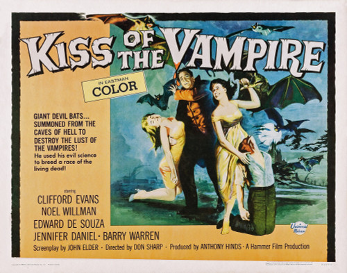 The Kiss Of The Vampire Us Poster Art Center: Clifford Evans 1963. Movie Poster Masterprint - Item # VAREVCMMDKIOFEC041H