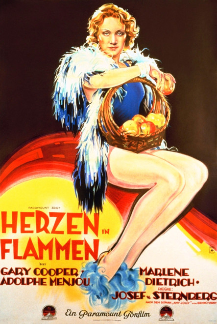 Morocco Marlene Dietrich On German Poster Art 1930 Movie Poster Masterprint - Item # VAREVCMCDMOROEC007H