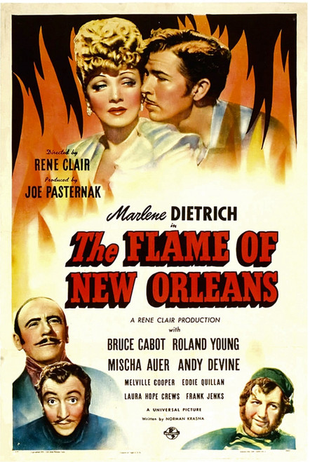 The Flame Of New Orleans Top From Left: Marlene Dietrich Roland Young Bottom Left From Top: Bruce Cabot Mischa Auer Bottom Right: Andy Devine 1941. Movie Poster Masterprint - Item # VAREVCMCDFLOFEC134H