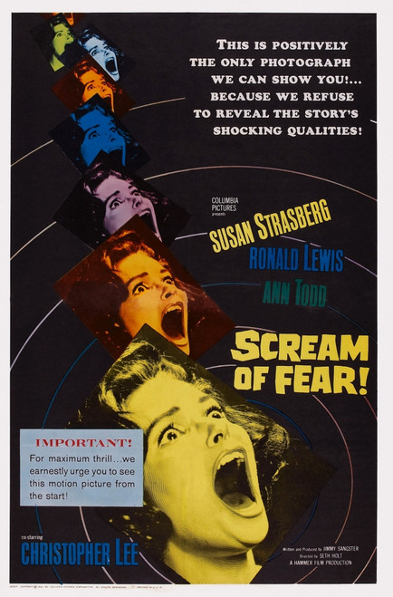 Scream Of Fear Susan Strasberg 1961 Movie Poster Masterprint - Item # VAREVCM4DSCOFEC001H