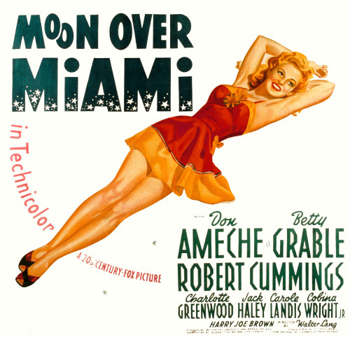Moon Over Miami Betty Grable 1941. Tm And Copyright ?? 20Th Century Fox Film Corp. All Rights Reserved. Courtesy: Everett Collection. Movie Poster Masterprint - Item # VAREVCMSDMOOVFE002H