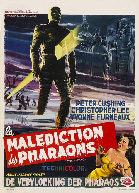 The Mummy Christopher Lee Yvonne Furneaux On Belgian Poster Art 1959. Movie Poster Masterprint - Item # VAREVCMCDMUMMEC069H