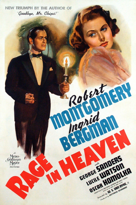 Rage In Heaven Robert Montgomery Ingrid Bergman 1941. Movie Poster Masterprint - Item # VAREVCMCDRAINEC028H