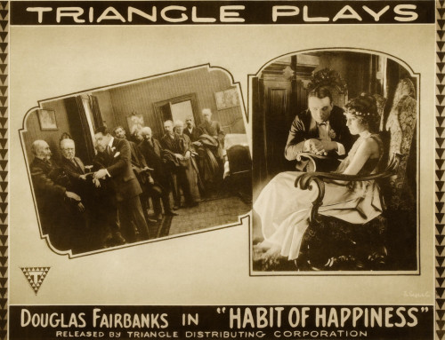 Habit Of Happiness Left 3Rd From Left: Douglas Fairbanks Right: Douglas Fairbanks On Lobbycard 1916 Movie Poster Masterprint - Item # VAREVCMCDHAOFEC039H